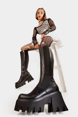 Lamoda For You Chunky Platform Knee High Boots, view 3
