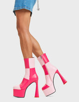 Lamoda Fuchsia City Platform Ankle Boots, view 3