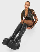 Lamoda Go Figure Chunky Platform Knee High Boots, view 3
