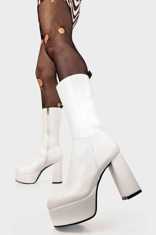 Lamoda Going Under Platform Wide Calf Boots