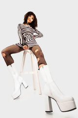 Lamoda Going Under Platform Wide Calf Boots, view 2