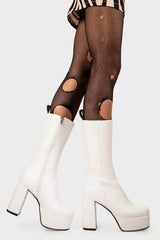 Lamoda Going Under Platform Wide Calf Boots, view 3