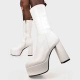 Lamoda Going Under Platform Wide Calf Boots, view 4