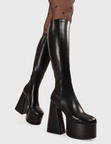 Lamoda Hate You Platform Knee High Boots, view 2