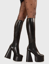 Lamoda Hate You Platform Knee High Boots, view 3