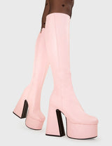 Lamoda Hate You Platform Knee High Boots, view 2