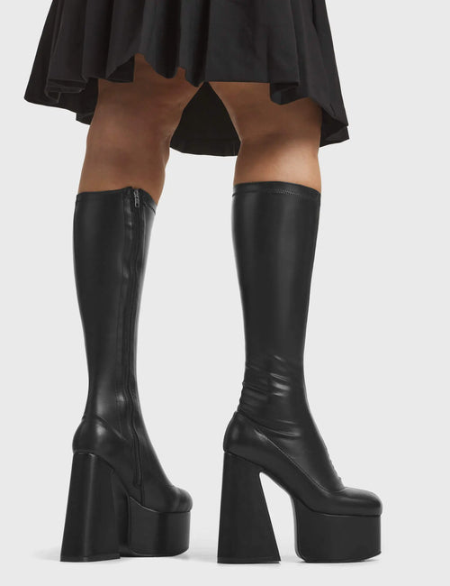 Lamoda Hate You Super Stretch Platform Knee High Boots