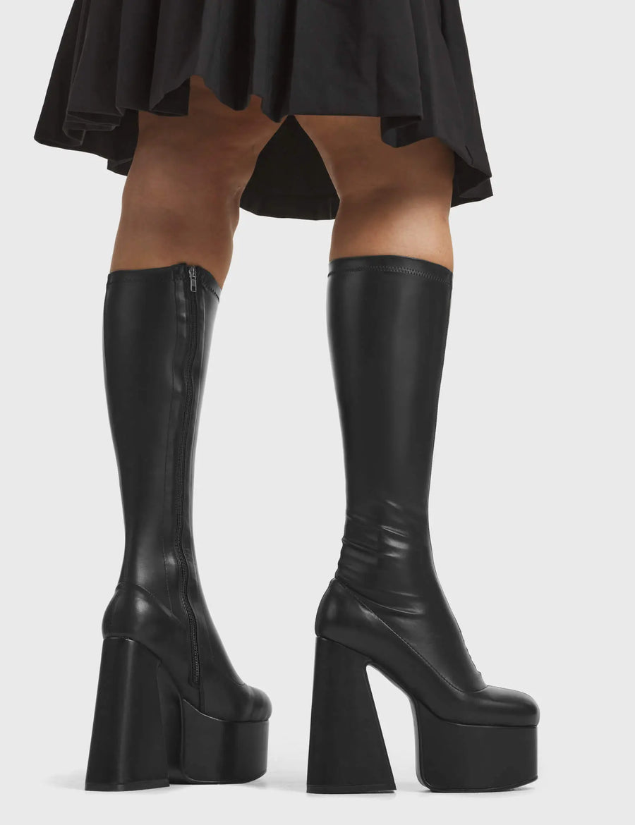 Lamoda Hate You Super Stretch Platform Knee High Boots