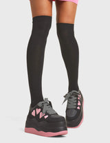 Lamoda Heart On My Sleeve Chunky Platform Sneakers, view 3
