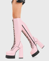 Lamoda Hidden Agenda Creeper Platform Knee High Boots, view 2