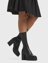 Lamoda Holler Back Super Stretchy Platform Calf Boots, view 2