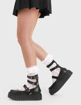 Lamoda Hologram Chunky Platform Creeper Boots, view 3