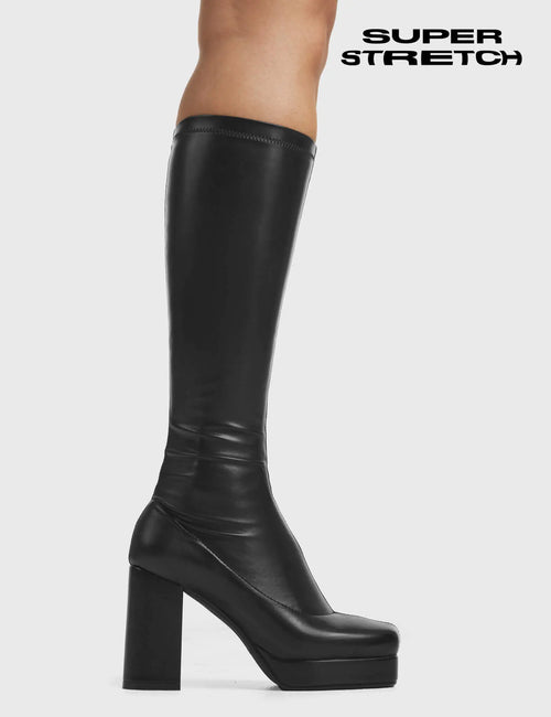 Lamoda Humble Super Stretchy Chunky Platform Thigh HIgh Boots