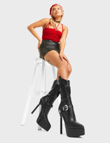 Lamoda Anger Management Western Platform Calf Boots, view 3