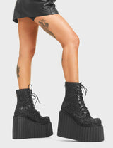 Lamoda Cross Roads Chunky Platform Creeper Ankle Boots, view 2