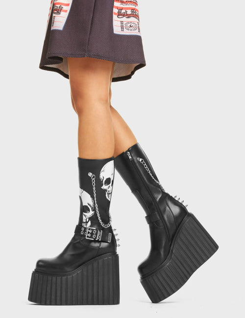 Lamoda Mayhem Chunky Platform Knee High Boots