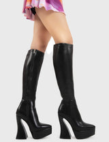 Lamoda Money Moves Platform Knee High Boots, view 3
