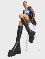 Lamoda My Prince Chunky Platform Knee High Boots, view 3