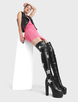 Lamoda Nebula Platform Thigh High Boots, view 2