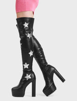 Lamoda Nebula Platform Thigh High Boots, view 3