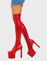 Lamoda Night Owl Platform Thigh High Boots, view 3