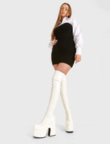 Lamoda Not Ready Chunky Platform Thigh High Boots, view 2