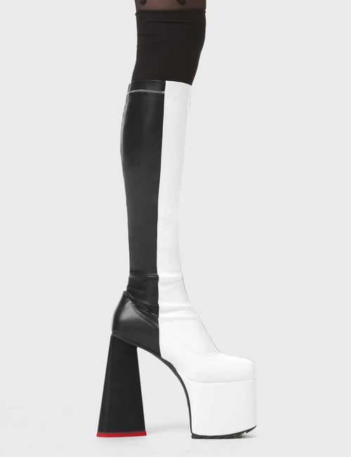 Lamoda Out The Gate Chunky Platform Knee High Boots