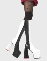 Lamoda Out The Gate Chunky Platform Knee High Boots, view 4