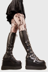 Lamoda Overkill Chunky Platform Knee High Boots, view 3