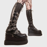 Lamoda Overkill Chunky Platform Knee High Boots, view 4