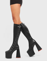 Lamoda Passion Platform Knee High Boots, view 3