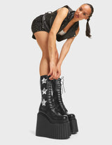 Lamoda Can't Cope Chunky Creeper Calf Boots, view 3