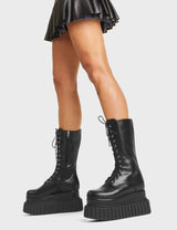 Lamoda Rock Out Chunky Platform Ceeper Calf Boots, view 2