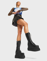 Lamoda Rock Out Chunky Platform Ceeper Calf Boots, view 3