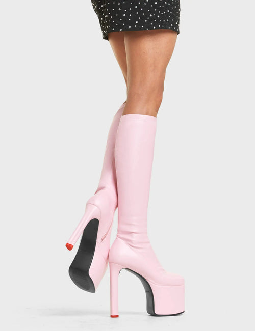 Lamoda Rockstar Girlfriend Platform Knee High Boots