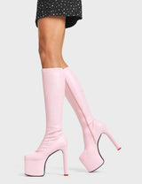 Lamoda Rockstar Girlfriend Platform Knee High Boots, view 3