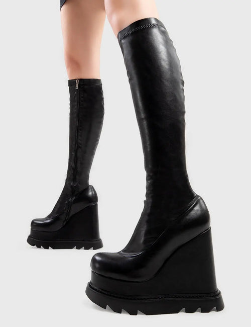 Lamoda Roses Chunky Platform Calf Boots