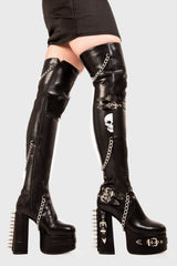 Lamoda Scream Platform Thigh High Boots, view 2