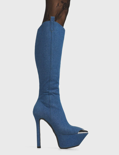 Lamoda Seal My Fate Platform Knee High Boots