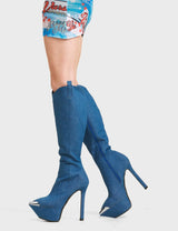 Lamoda Seal My Fate Platform Knee High Boots, view 4
