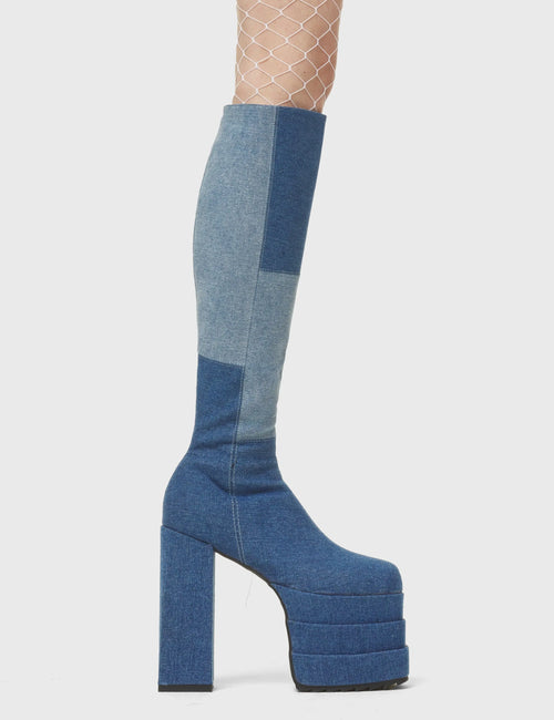 Lamoda Talk Of The Town Platform Knee High Boots