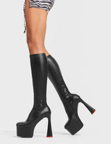 Lamoda Talk Platform Knee High Boots, view 3