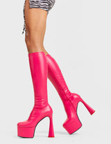 Lamoda Talk Platform Knee High Boots, view 3