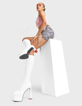 Lamoda Talk Platform Knee High Boots, view 2