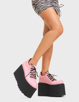 Lamoda Touch The Sky Black Suede Platform Heels Trendy Stylish Fashion, view 2