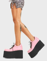Lamoda Touch The Sky Black Suede Platform Heels Trendy Stylish Fashion, view 4