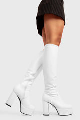 Lamoda Whatta Showdown Wide Calf Platform Knee High Boots, view 4