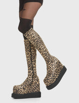Lamoda You're Wild Chunky Platform Creeper Knee High Boots, view 2