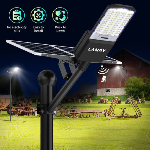 Langy Solar Lighting 1800W Solar parking lot lights  50,000 lumens