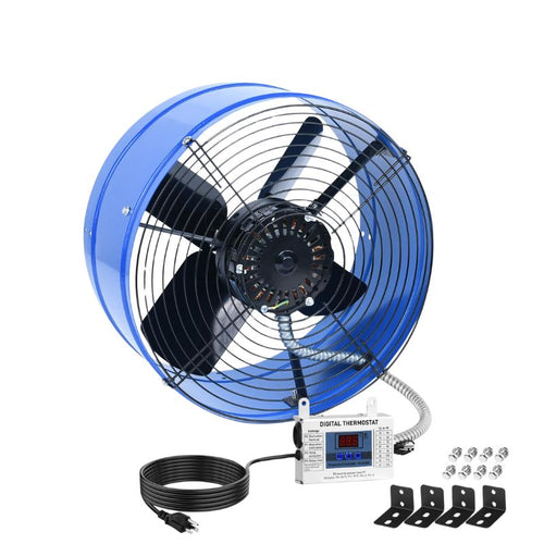 Langy Solar Lighting 15 Inch Attic Gable Fan with Thermostat -1300CFM